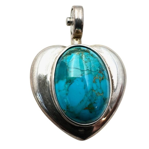 Joseph Esposito Turquoise Sterling Silver Magnetic Pendant - Picture 2 of 3